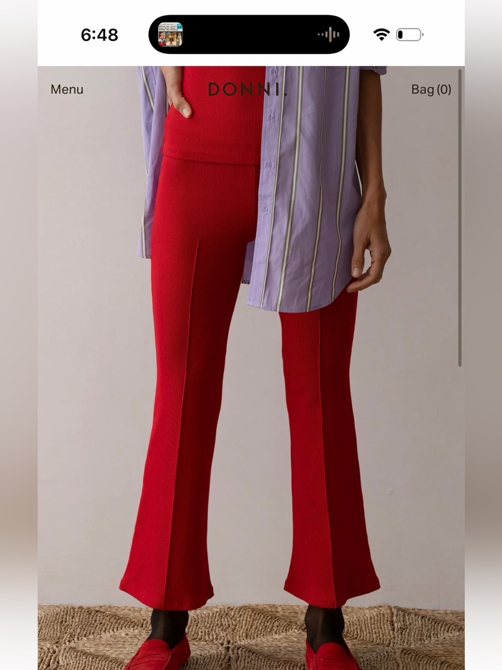 Doni Red Women's Knit Flare Pants Size L